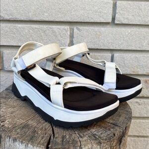 Teva Jadito Black and White Platform Sandals